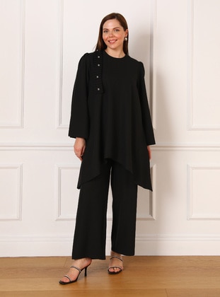 Black - Plus Size Evening Suit - Alia