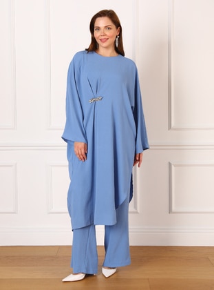 Blue - Plus Size Evening Suit - Alia