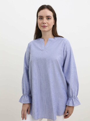 Navy Blue - Plus Size Tunic - Alia