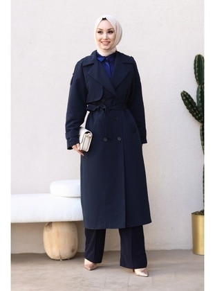 Colorless - Fully Lined - Trench Coat - GİZCE