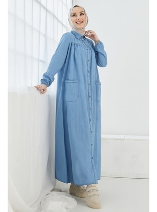 Light Blue - Unlined - Modest Dress - InStyle