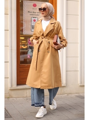 Colorless - Unlined - Trench Coat - GİZCE