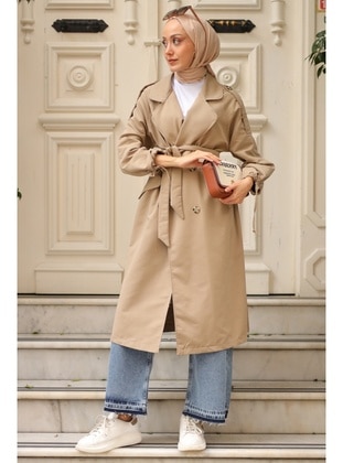Colorless - Unlined - Trench Coat - GİZCE