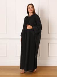 Black - Plus Size Evening Abaya