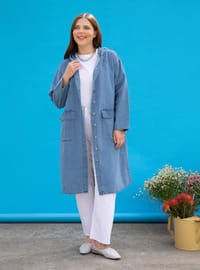 Blue - Plus Size Topcoat