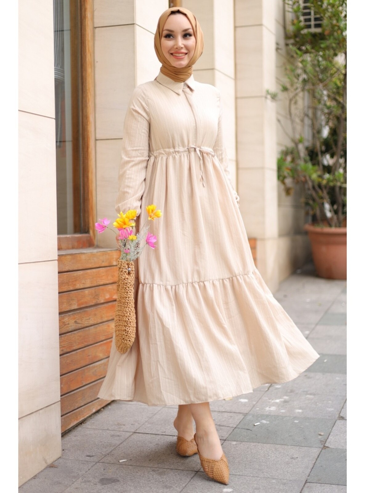 Colorless Modest Dress