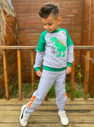Crew neck - Unlined - Mint Green - Boys` Tracksuit - MNK Baby