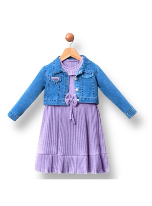 Crew neck - Unlined - Lilac - Girls` Dress - MNK Baby