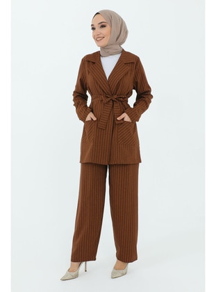 Brown - Suit - Tesettür Dünyası