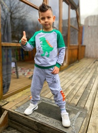 Crew neck - Unlined - Mint Green - Boys` Tracksuit