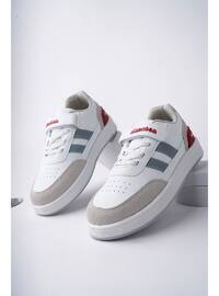 White - Red - Kids Trainers