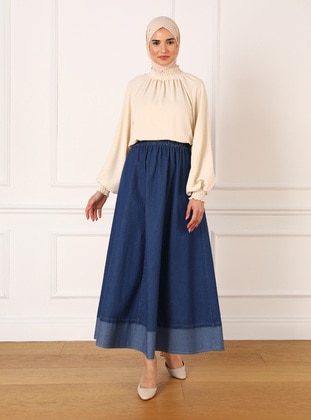 Blue - Denim Skirt - Refka