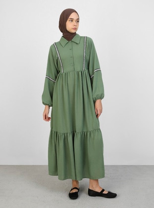 Green Almon - Modest Dress - Refka