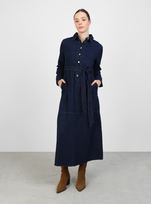 Navy Blue - Modest Dress - Refka