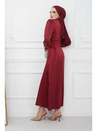 Burgundy - Fully Lined - Modest Evening Dress