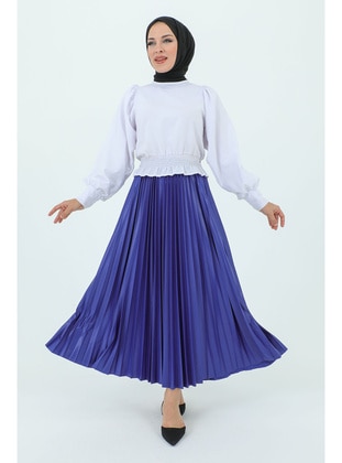 Saxe Blue - Skirt - Tesettür Dünyası