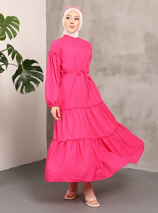 Fuchsia - Modest Dress - Nergis Neva