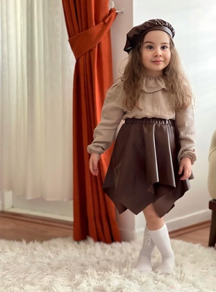 Brown - Girls` Dress - Meqlife