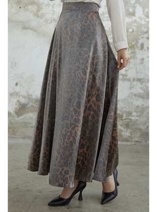 Brown - Leopard - Skirt - InStyle