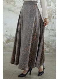 Brown - Leopard - Skirt