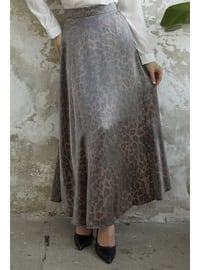 Brown - Leopard - Skirt