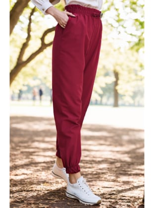 Casual Solid Skinny Burgundy Plus Size Pants (Women's) - Walmart.com
