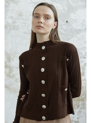 Bitter Chocolate - Knit Cardigan - InStyle