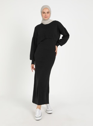 Black - Modest Dress - Vav