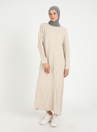 Stone Color - Modest Dress - Vav