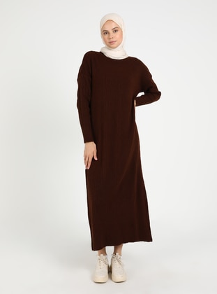 Brown - Modest Dress - Vav