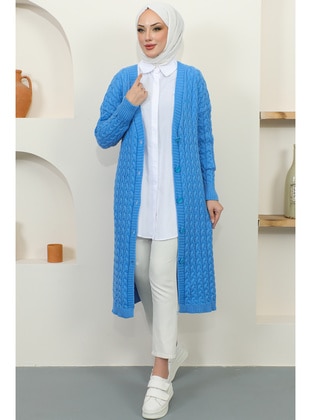 Blue - Knit Cardigan - Benguen
