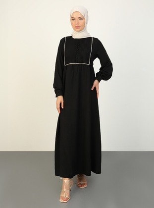 Black - Modest Dress - Refka