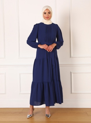 Navy Blue - Modest Dress - Refka