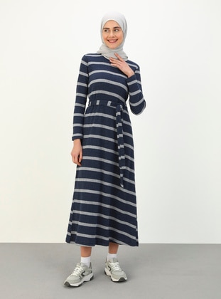 Blue - Gray - Modest Dress - Benin