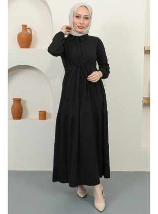 Black - Modest Dress - Benguen