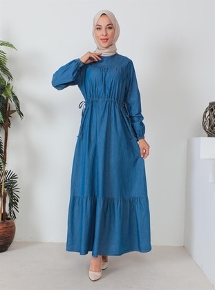 Light Navy Blue - Modest Dress - Misskayle