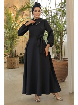 Navy Blue - Unlined - Modest Dress - InStyle