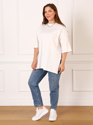 Ecru - Plus Size T-Shirts - Alia