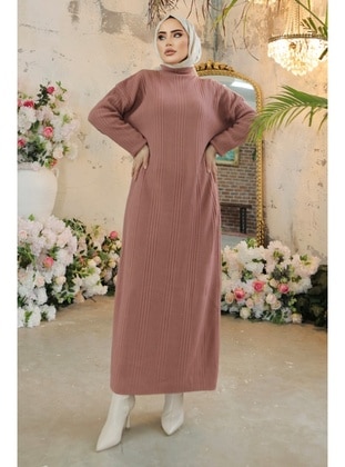 Powder Pink - Knit Dresses - Bestenur