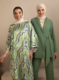 Green Almon - Evening Abaya