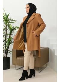 Camel - Fully Lined - Plus Size Puffer Jacket