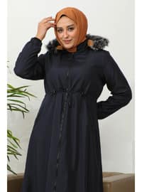 Navy Blue - Fully Lined - Plus Size Puffer Jacket