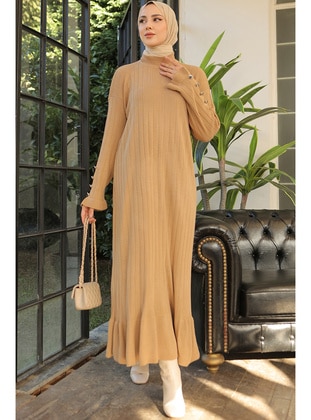 Camel - Knit Dresses - Benguen