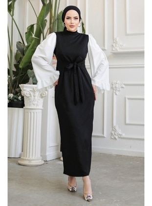 Black - Modest Dress - Bestenur