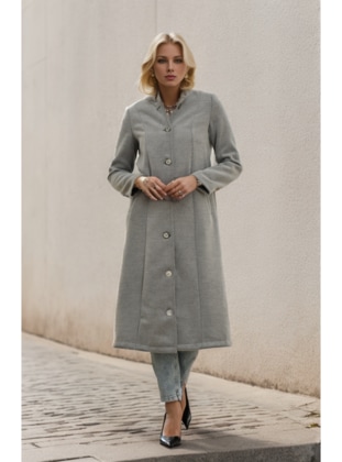 Light Gray - Coat - Layda Moda