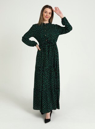 Green - Modest Dress - Layda Moda