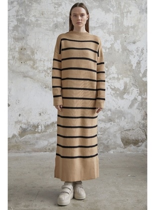Camel - Unlined - Knit Dresses - InStyle