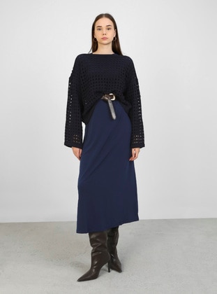 Navy Blue - Modest Dress - Refka