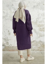 Purple - Unlined - Knit Cardigan