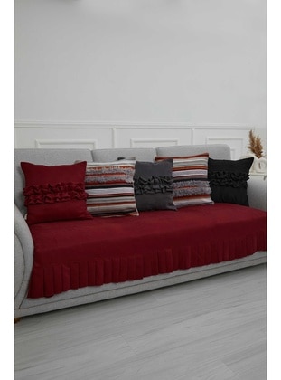 أحمر برغندي - رمي الأريكة - Aisha`s Design